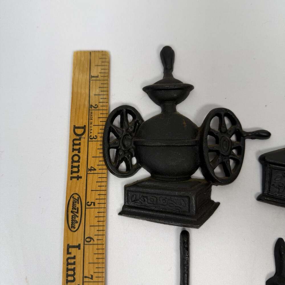 Vintage Sexton Black Cast Metal Kitchen Wall Plaques Set of 5 - Picture 8 of 16